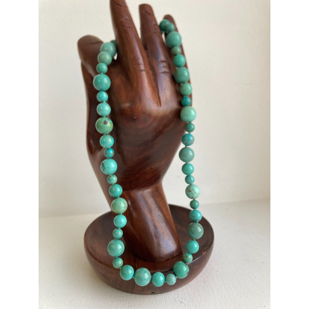 Vintage Signed Wk Whitney Kelly Turquoise Bead 16Necklace Sterling Clasp 122$